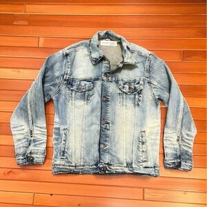 🧢 Evolution in Design Youth Denim Jacket Sz L (14–16) Distressed Look
